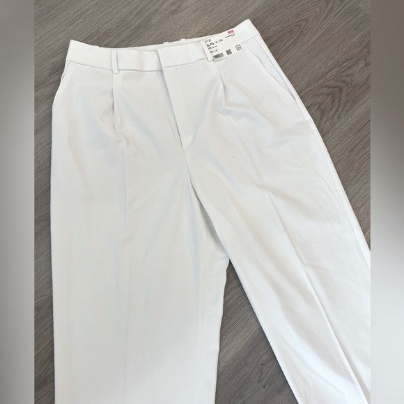 UNIGLO White Wideleg Trousers Pleated Pants. NWT Size XL - Picture 3 of 10